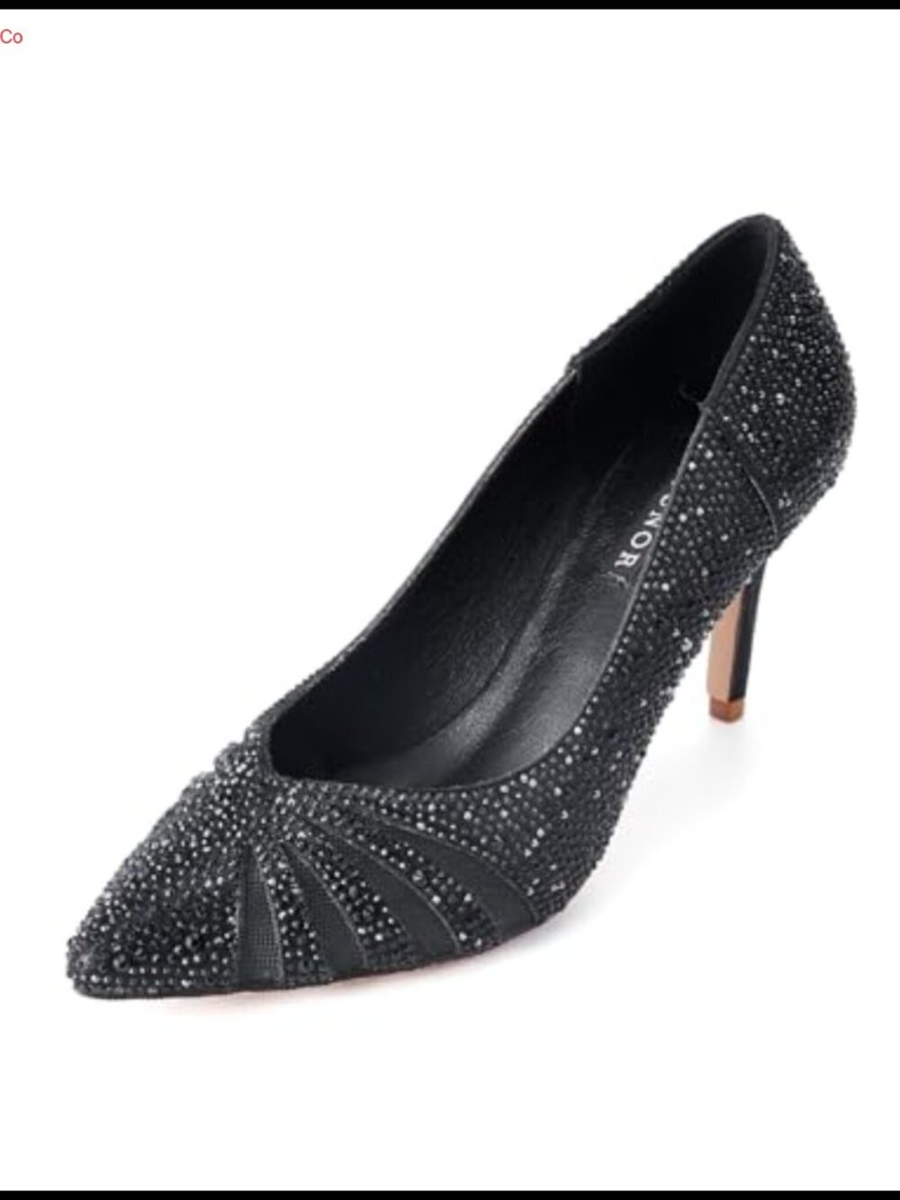 ERIJUNOR Women Mid Heel Pumps Rhinestone Mesh Evening Prom Wedding Shoes